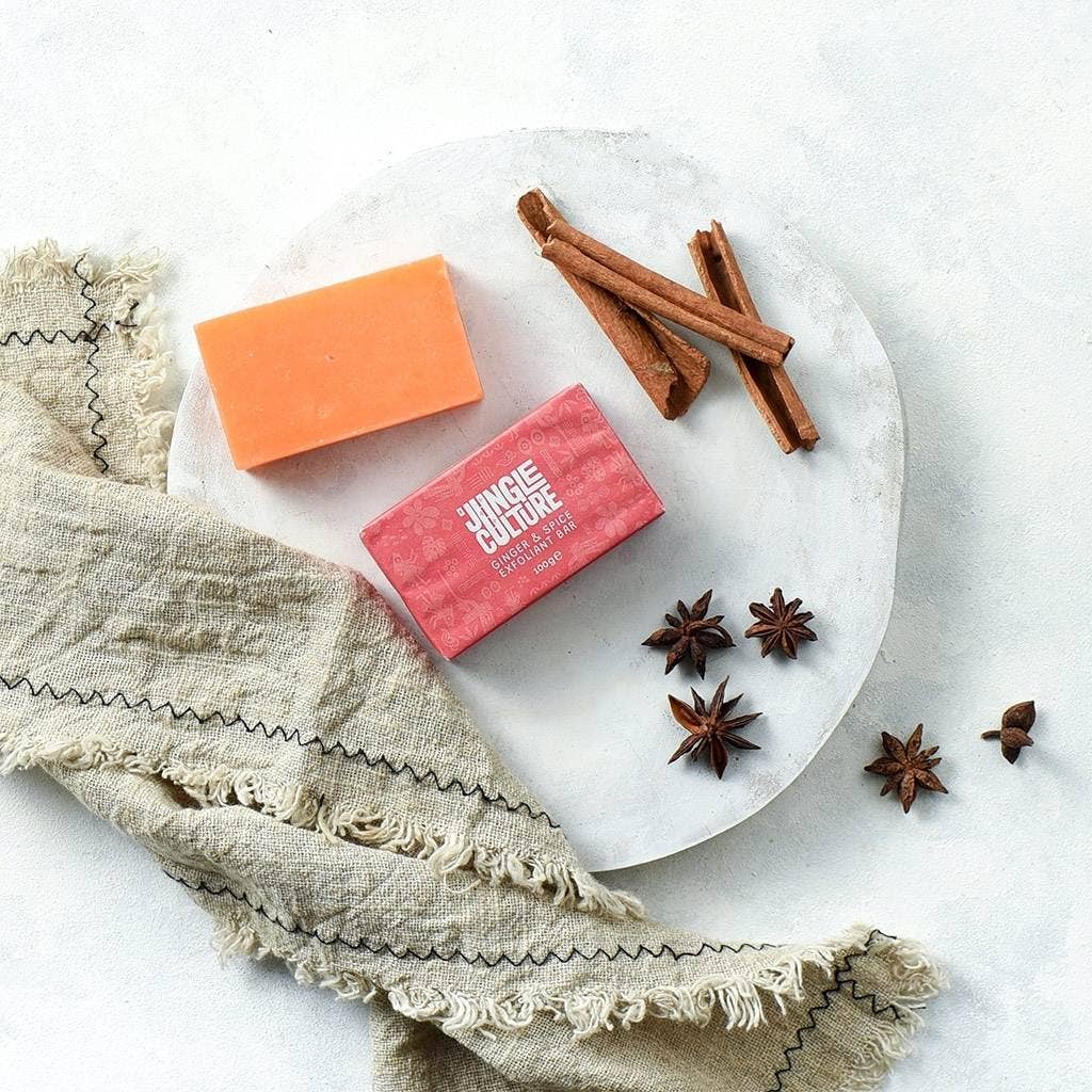 Body Soap - Ginger & Spice Solid Exfoliating Bar Soaps - EcoElara Ltd