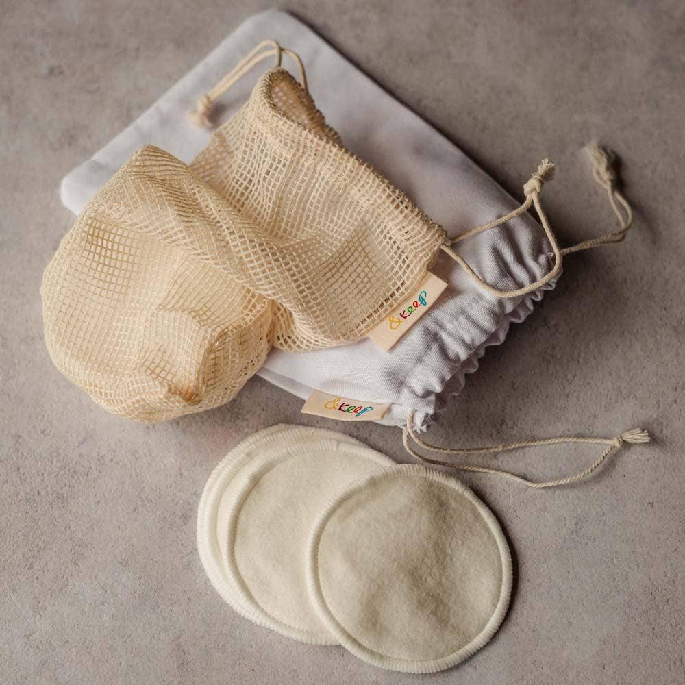 Reusable Bamboo & Cotton Make - Up Pads - 10 Pack with Cotton Bag - EcoElara