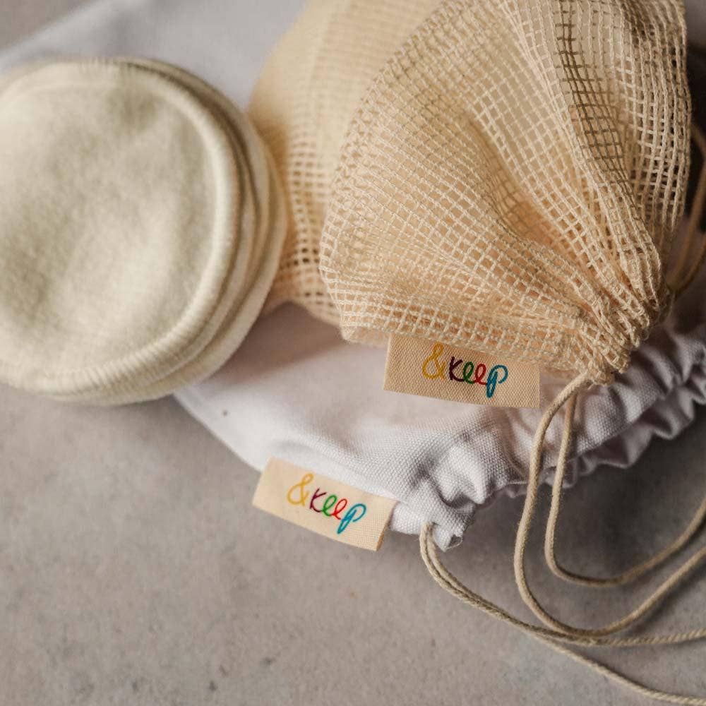 Reusable Bamboo & Cotton Make - Up Pads - 10 Pack with Cotton Bag - EcoElara