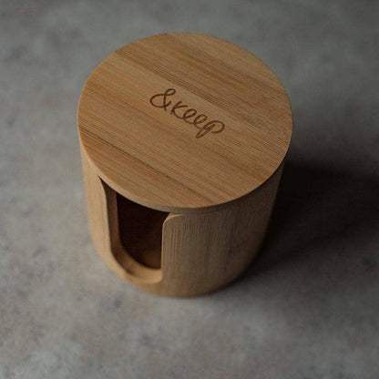 Bamboo Make - Up Pad Storage Box with &Keep lid on 