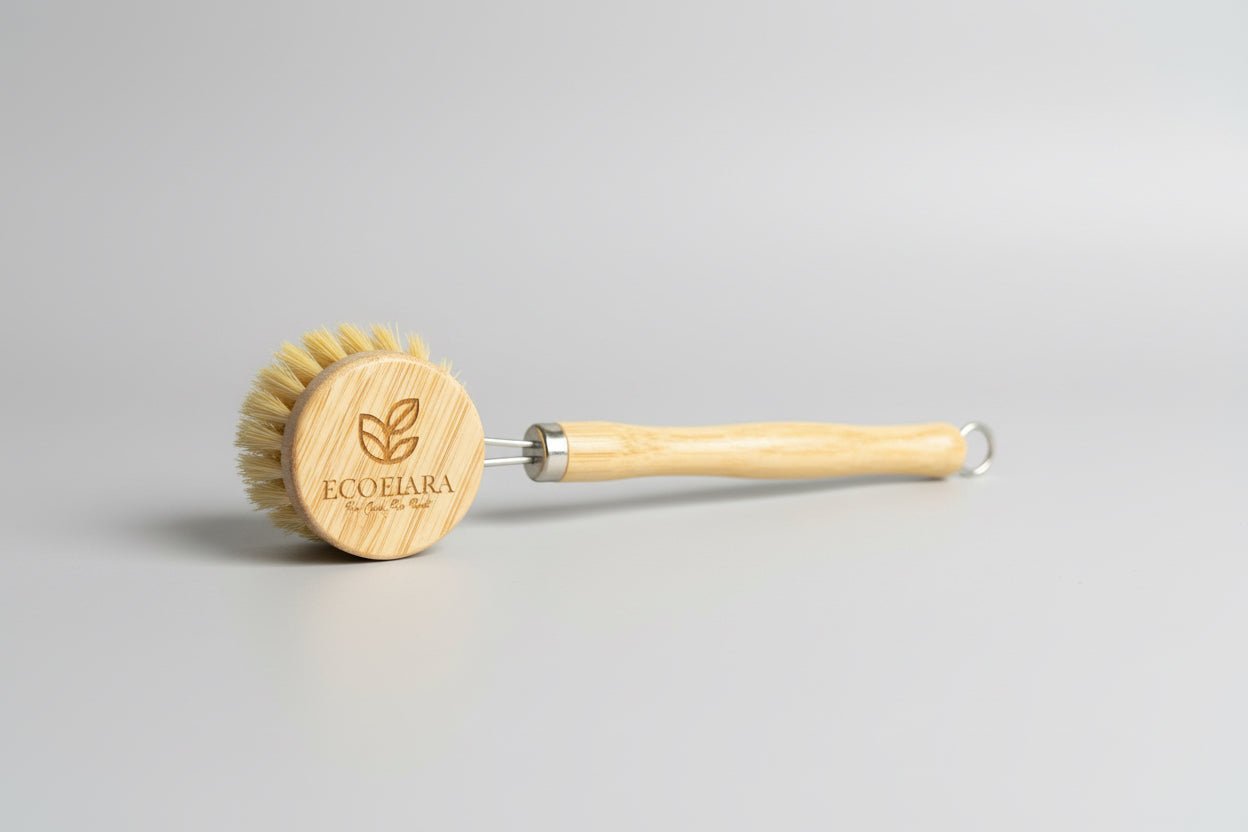 Plastic-free Dish Brush with Sisal Fibre Bristles - EcoElara