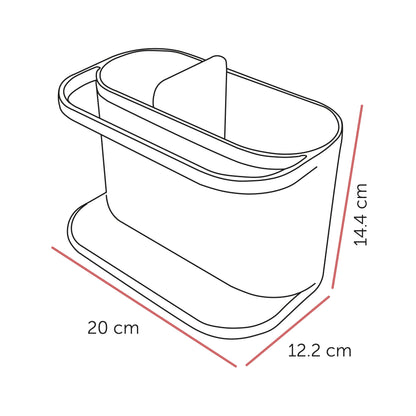Line drawing of a product with dimensions labeled
