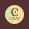 Logo of Ecoelara with a leaf design inside the letter 'E' on a brown background.