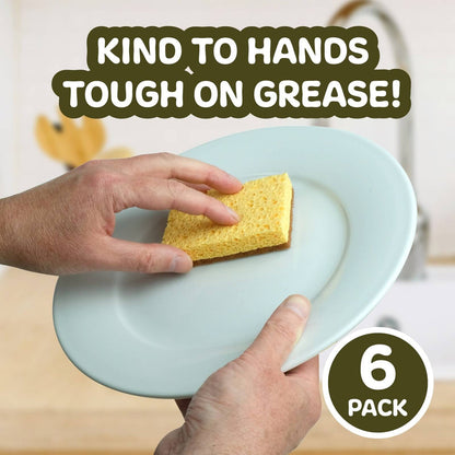 Coconut & Cellulose Sponge Scourers - 6 Pack EcoVibe