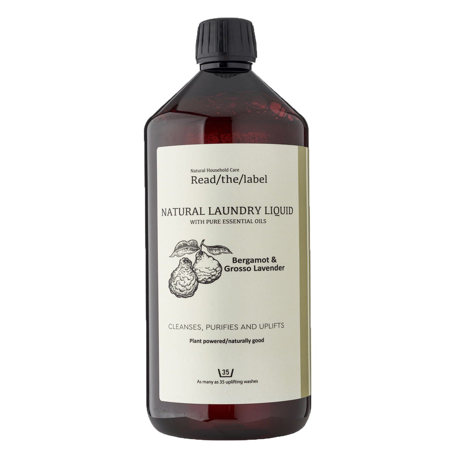 Organic Natural Laundry Liquid - Bergamot & Grosso Lavender 1000ml - EcoElara
