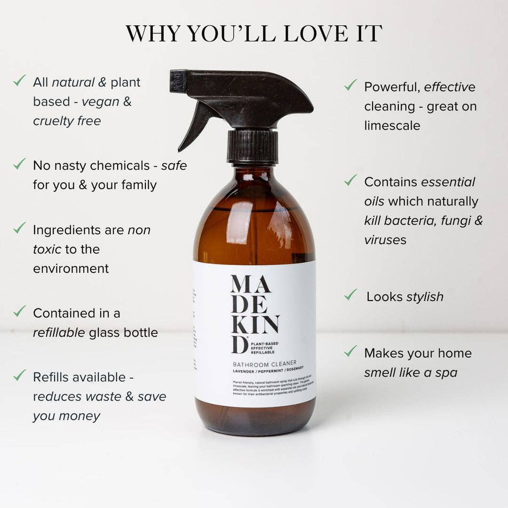 Natural Bathroom Cleaner 500ml - Eco - Friendly Bathroom Spray - EcoElara