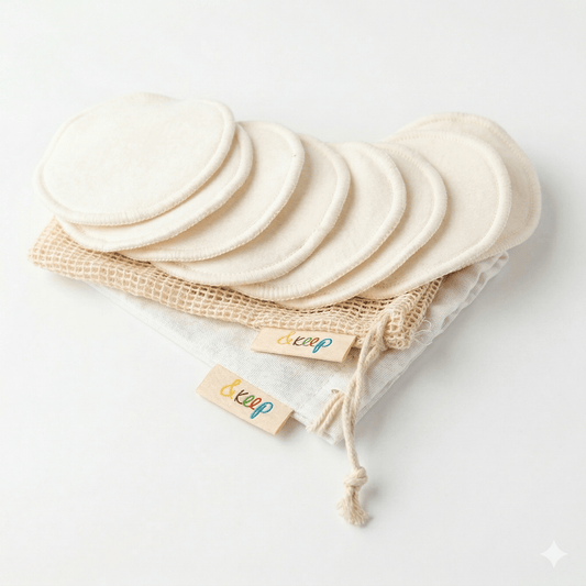 Reusable Bamboo & Cotton Make - Up Pads - 10 Pack with Cotton Bag - EcoElara
