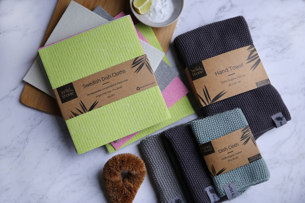Compostable Swedish Dish Cloths - Set of 4 - EcoElara