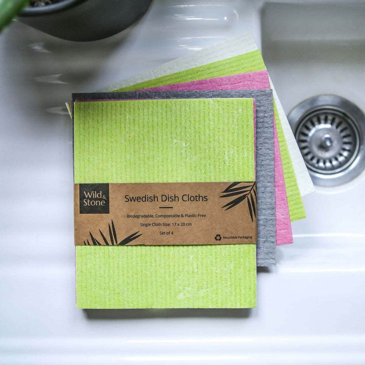 Wild & Stone Compostable Swedish Dish Cloths - Set of 4
